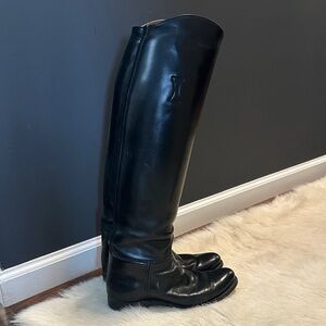 Black Leather Tall Equestrian Boots
